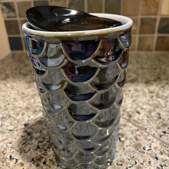 Starbucks Iridescent Black Mermaid Travel Ceramic Cup - Picture 5 of 14